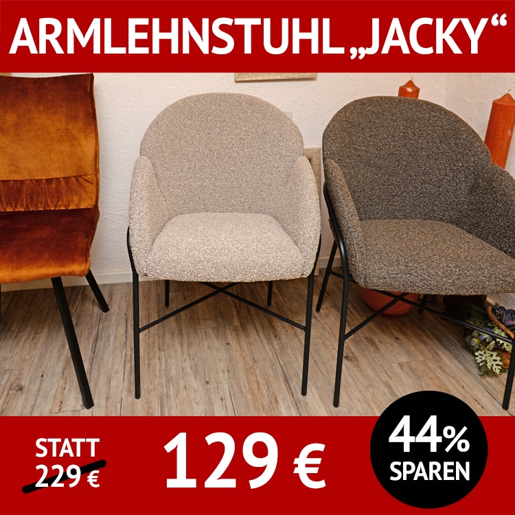 Stuhl JACKY, Untergestell: 4-Fuß, schwarz pulverbeschichtet, Bezug Boucle