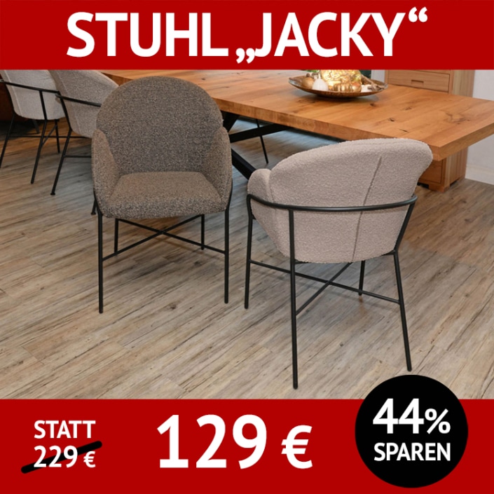 Stuhl JACKY, Untergestell: 4-Fuß, schwarz pulverbeschichtet, Bezug Boucle