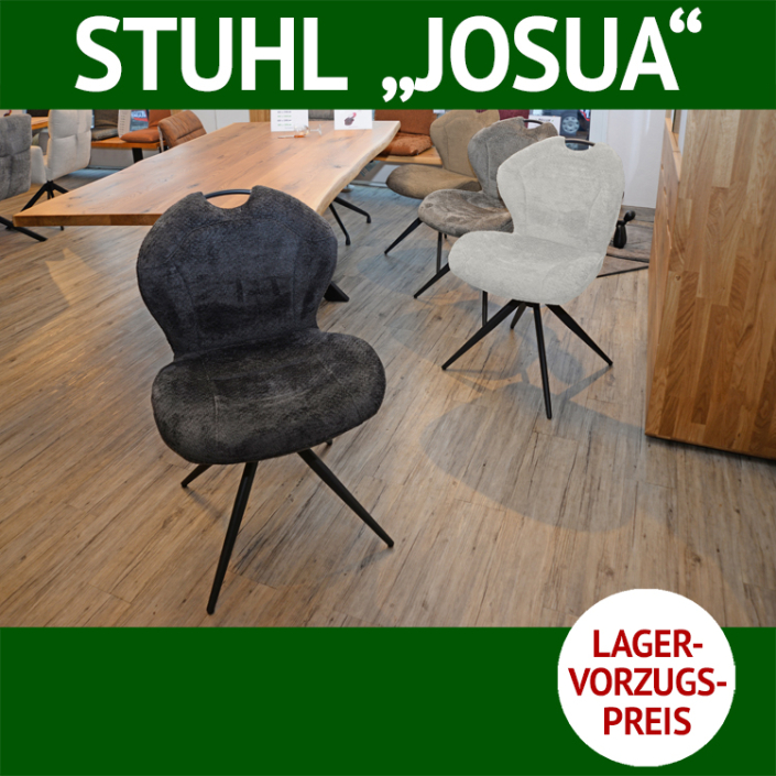 stuhl JOSUA, drehbar auf schwarzem Metalluntergestell,