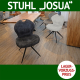 stuhl JOSUA, drehbar auf schwarzem Metalluntergestell,