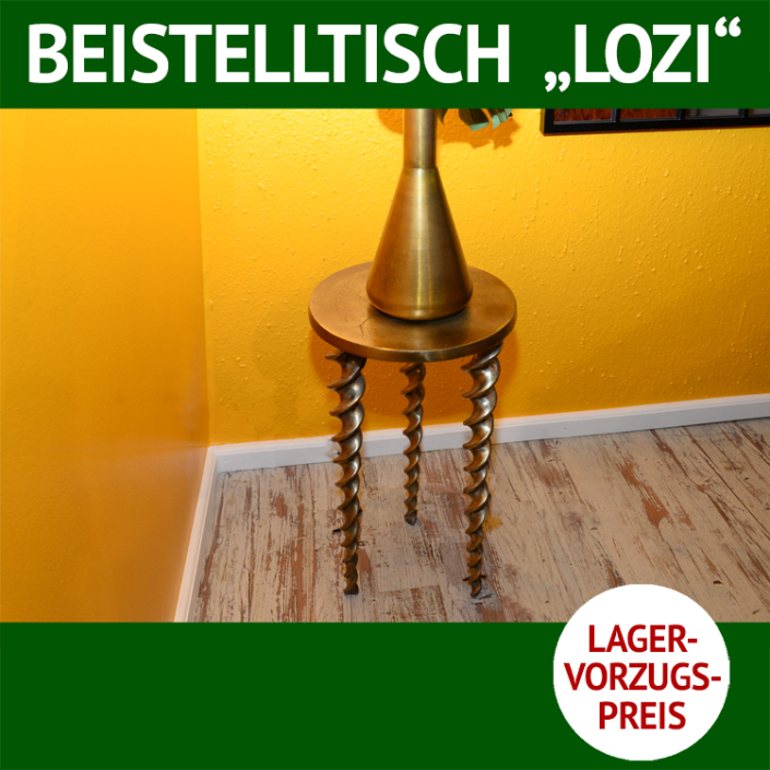 Couchtisch LOZI, kleiner Beistelltisch aus Aluminium