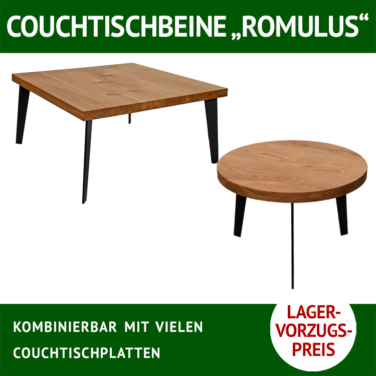 Couchtischuntergestell ROMULUS, Metall, schwarz pulverbeschichtet