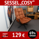 Sessel COSY, Metallfuß, samtiger Bezug