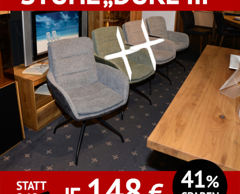 Stuhl DUKE 3, mit Armlehnen, drehbar, innen und außen unterschiedlich bezogen