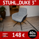 Stuhl DUKE 3, mit Armlehnen, drehbar, innen und außen unterschiedlich bezogen