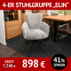 Stuhl ELIN als 4-er Stuhl-Gruppe, drehbar, Rücken mit Schwingfunktion
