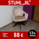 Stuhl JIL, drehbares Untergestell in schwarz, samtiger Bezug in beige