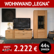 Wohnzimmermöbel LEGNA, Wohnwand aus massiver Wildeiche, Roheffekt geölt