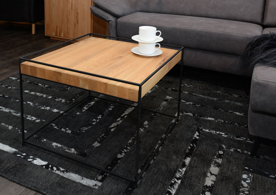 Couchtisch ACUS, 80 x 80 cm, massiv Eiche, natur geölt