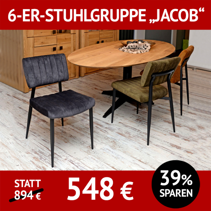 Stuhl JACOB, als 6-er Stuhlgruppe