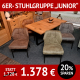 Stuhl JUNIOR mit Bezug Hunter als 6-er Stuhlgruppe