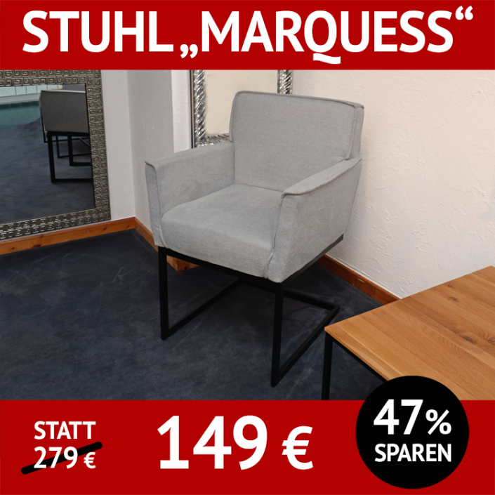 Stuhl MARQUESS mit Armlehnen und Freischwinger-Untergestell