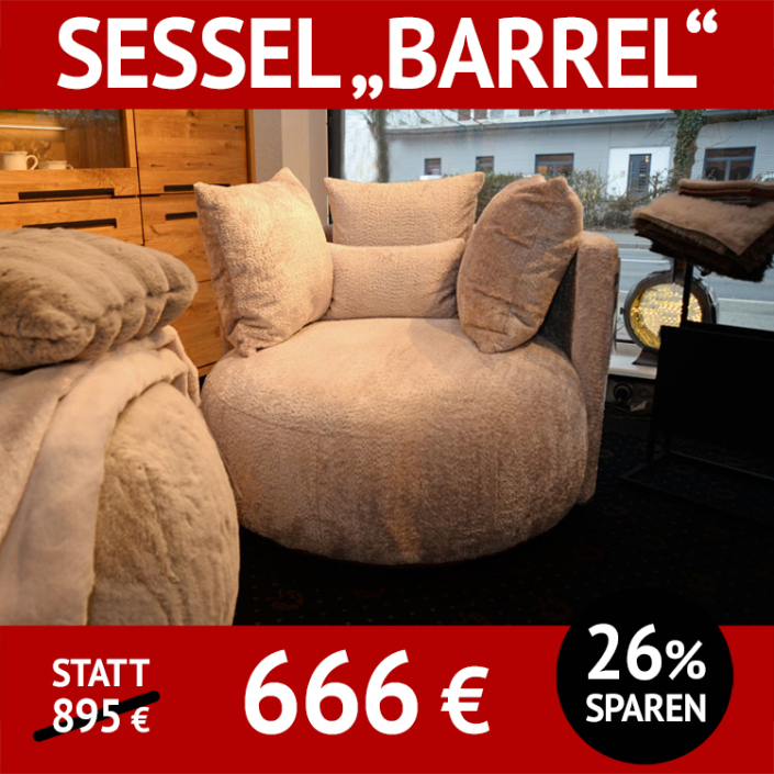 Sessel BARREL, drehbar, kuscheliger Bezug Sessel BARREL, drehbar, kuscheliger Bezug