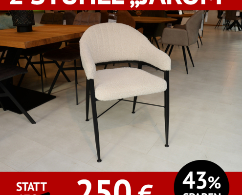 Stuhl mit Armlehnen, 2 Stück, JAROM mit Bouclé-Bezug