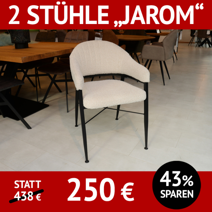 Stuhl mit Armlehnen, 2 Stück, JAROM mit Bouclé-Bezug Stuhl mit Armlehnen, 2 Stück, JAROM mit Bouclé-Bezug