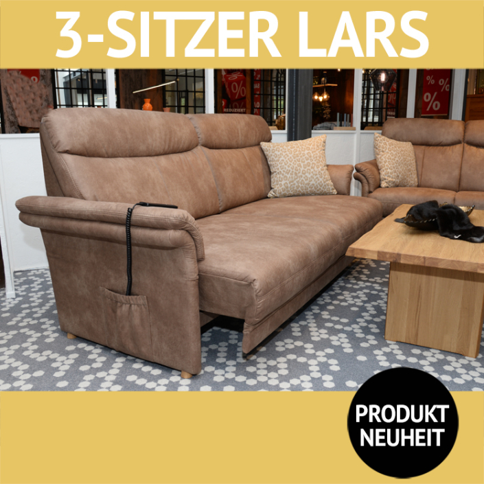 Sofa LARS, 3-Sitzer mit Federkernpolsterung, Mikrofaserbezug Sofa LARS, 3-Sitzer mit Federkernpolsterung, Mikrofaserbezug