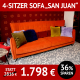 Sofa SAN JUAN, 4-Sitzer mit extra hohem Rücken