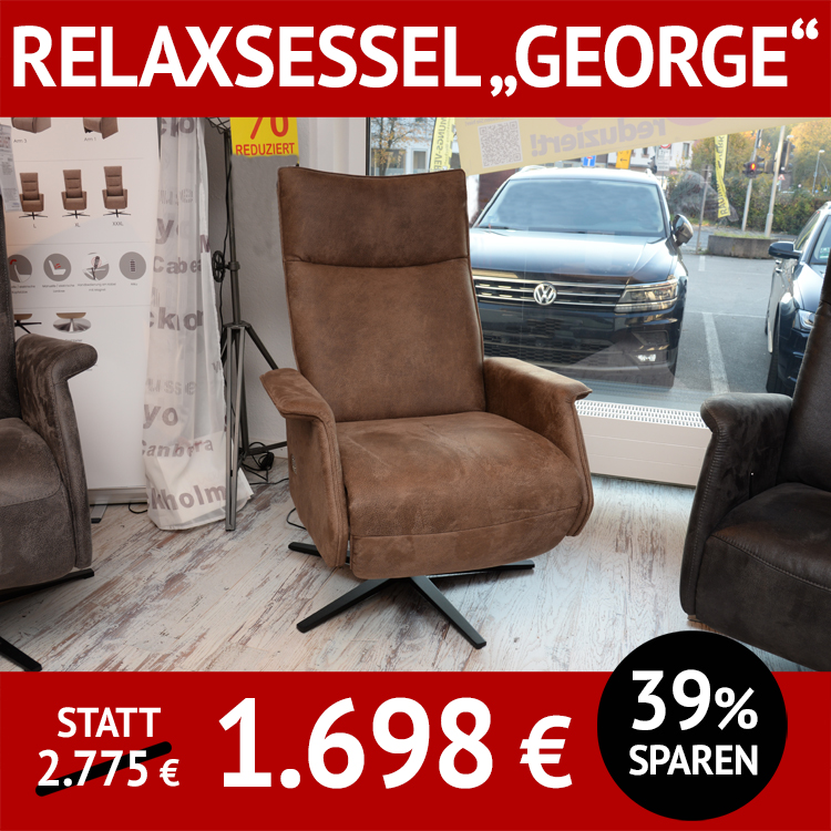 Funktions-Sessel GEORGE, bezogen mit pflegeleichter Mikrofaser, 2-motorische Relax-Verstellung