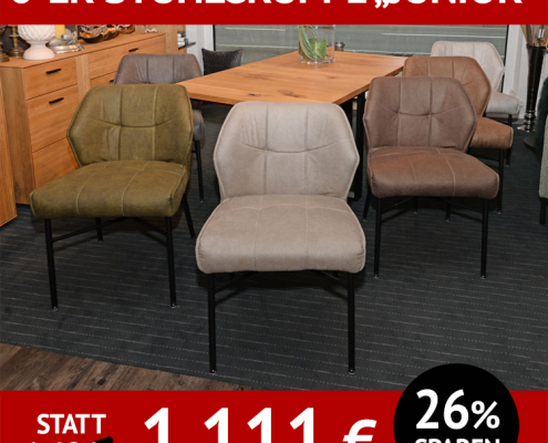 Stuhl JUNIOR mit Bezug Jeep als 6-er Stuhlgruppe