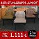 Stuhl JUNIOR mit Bezug Jeep als 6-er Stuhlgruppe