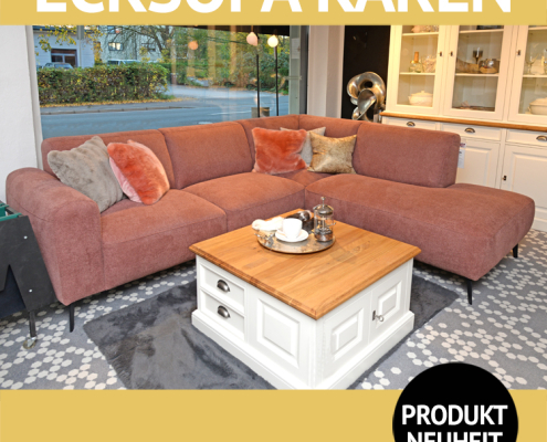 Sofa KAREN, Ecksofa mit trendigem Bezug und bequemer Kaltschaumpolsterung