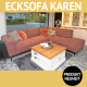 Sofa KAREN, Ecksofa mit trendigem Bezug und bequemer Kaltschaumpolsterung