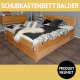 Doppelbett mit Schubladen BALDER, Wildeiche massiv