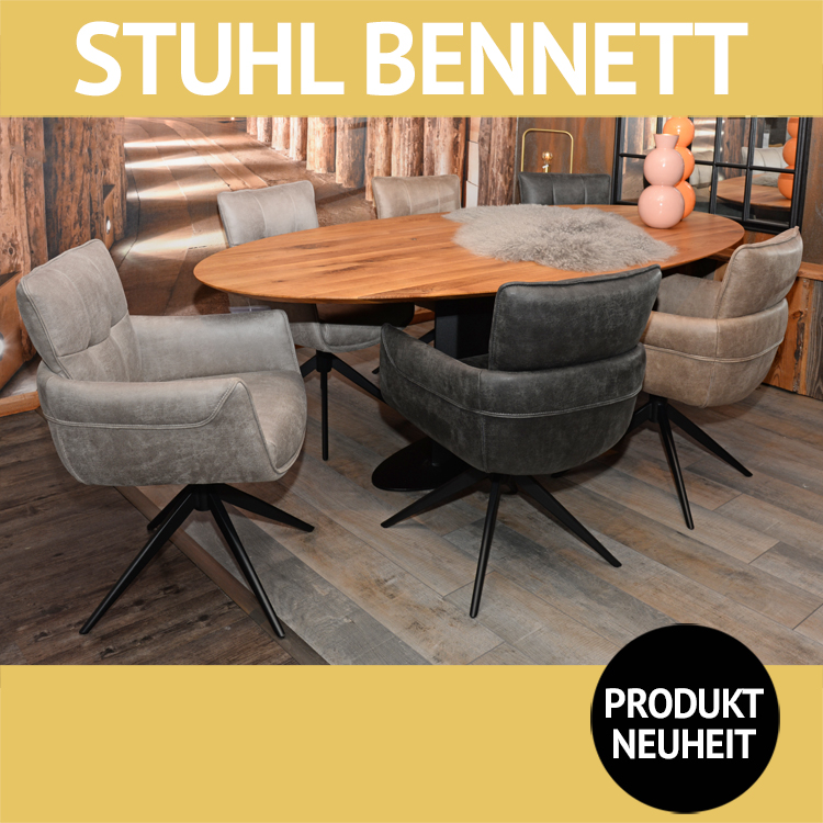 Stuhl BENNETT, mit Armlehnen, drehbar