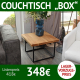 Couchtisch aus massivem Holz und Metall BOX