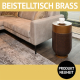 Beistelltisch BRASS, Aluminium messingfarben, Ummantelung im Lederlook