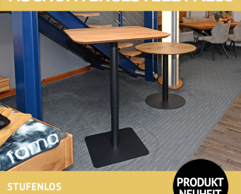 Untergestell FALCO, Metall, schwarz, stufenlos höhenverstellbar, von Esstisch zu Bartisch