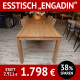 Esstisch ENGADIN, Wildeiche, massiv, natur geölt, 4-Fuß-Tisch mit Auszug und Schweizer Kante