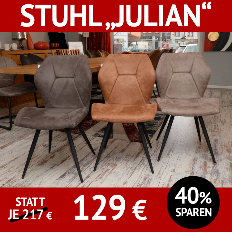 Stuhl JULIAN, Bezug Mikrofaser, schwarzes 4-Fuß-Gestell