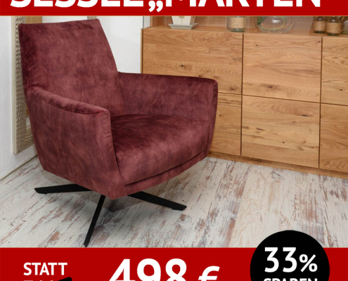 Sessel MARTEN, Polstersessel, drehbar, samtiger Bezug