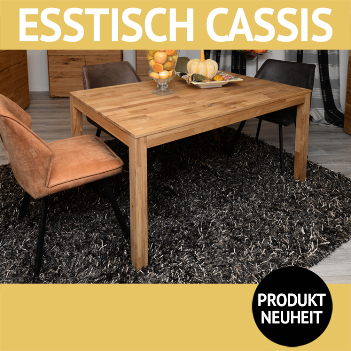 Esstisch CASSIS, Wildeiche massiv, parkettverleimt,