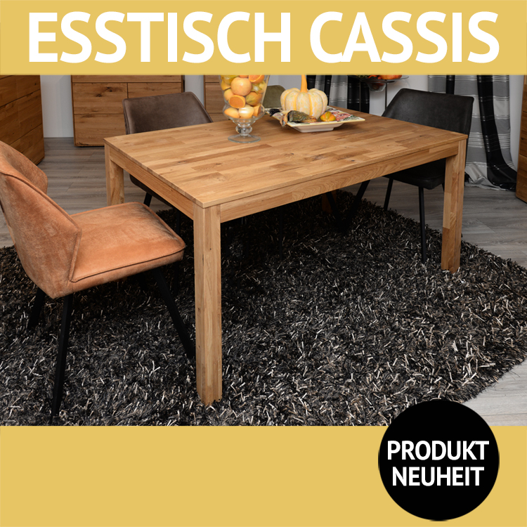 Esstisch CASSIS, Wildeiche massiv, parkettverleimt,