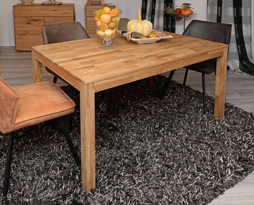 Esstisch CASSIS, Wildeiche massiv, parkettverleimt,