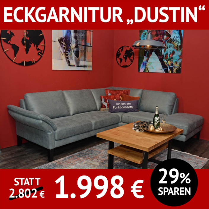 Sofa DUSTIN, Eckgarnitur, 2,5-Sitzer mit motorischem Sitzvorzug für vergrößerte Sitztiefe Sofa DUSTIN, Eckgarnitur, 2,5-Sitzer mit motorischem Sitzvorzug für vergrößerte Sitztiefe