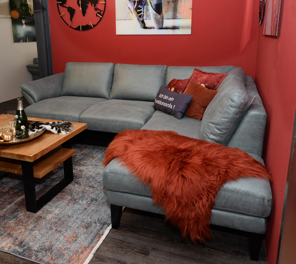 Eckgarnitur DUSTIN, 2,5-Sitzer mit motorischem Sitzvorzug für vergrößerte Sitztiefe