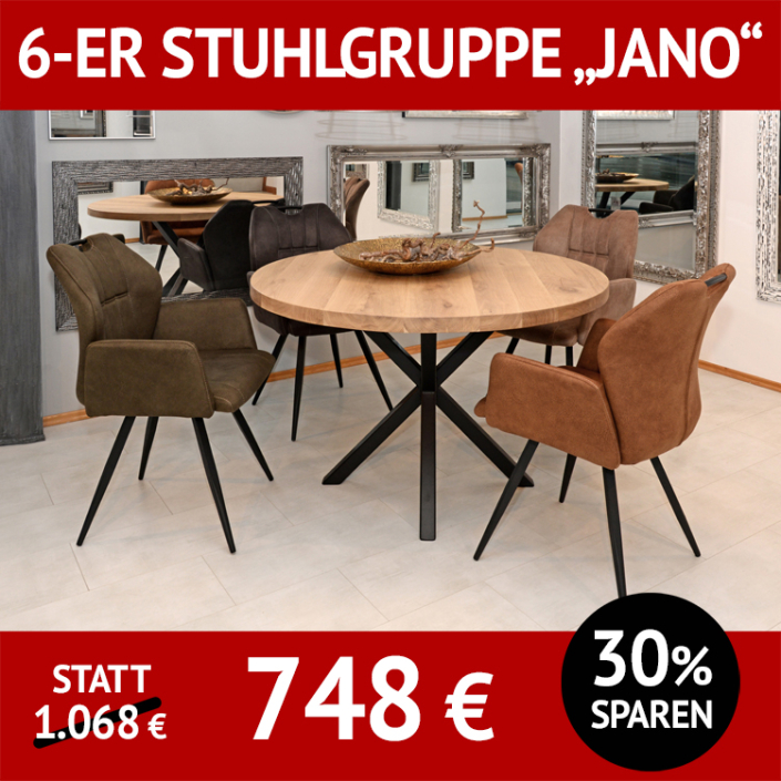 Stuhl JANO, 6-er Stuhlgruppe, schwarzes Metallgestell Stuhl JANO, 6-er Stuhlgruppe, schwarzes Metallgestell