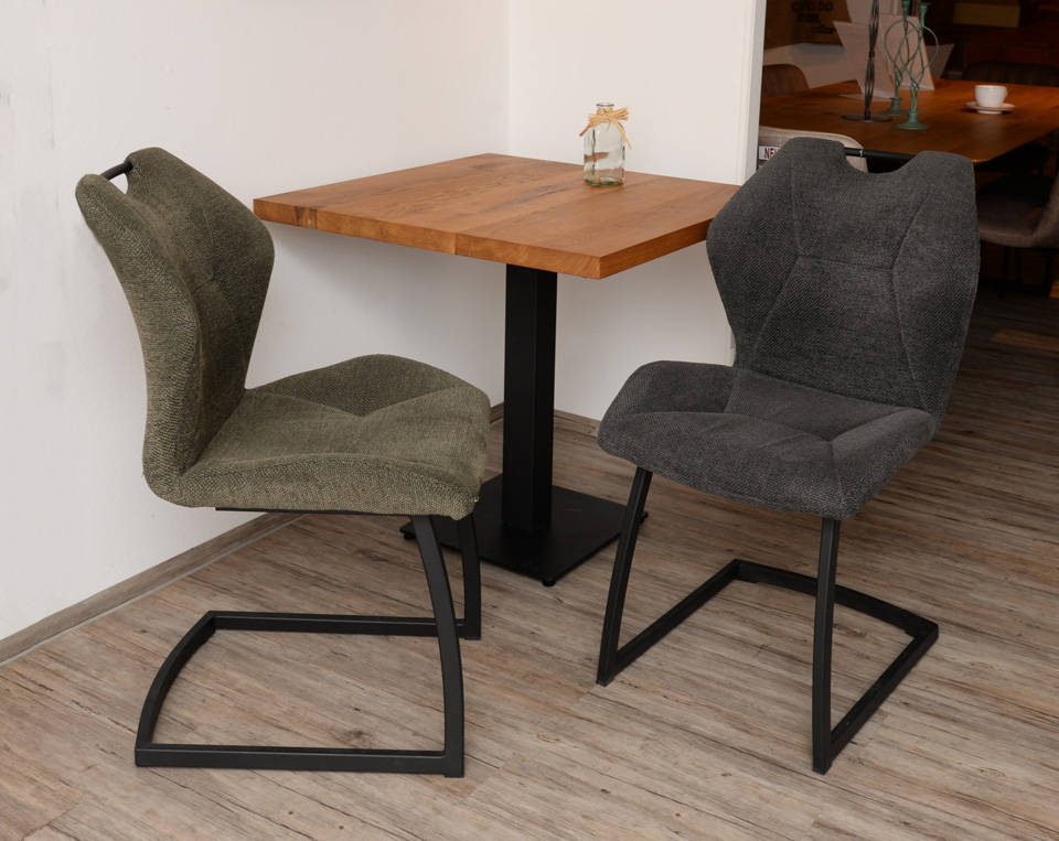 Freischwinger JOANA, 6-er Stuhlgruppe, mit schwarzem Metallgestell, Bezug Webstoff