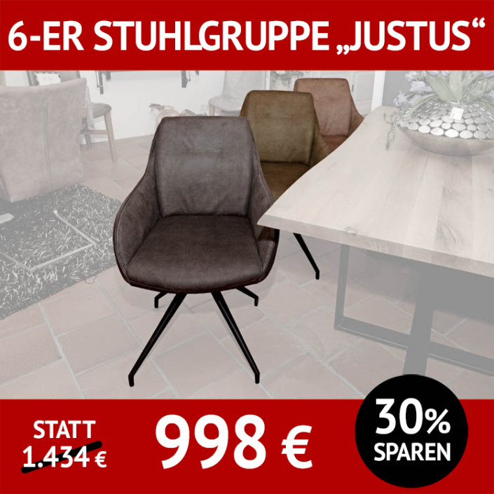 Stuhl JUSTUS als 6er Stuhlgruppe, mit Armlehnen, drehbares Untergestell Stuhl JUSTUS als 6er Stuhlgruppe, mit Armlehnen, drehbares Untergestell