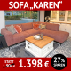 Sofa KAREN, Ecksofa mit trendigem Bezug und bequemer Kaltschaumpolsterung