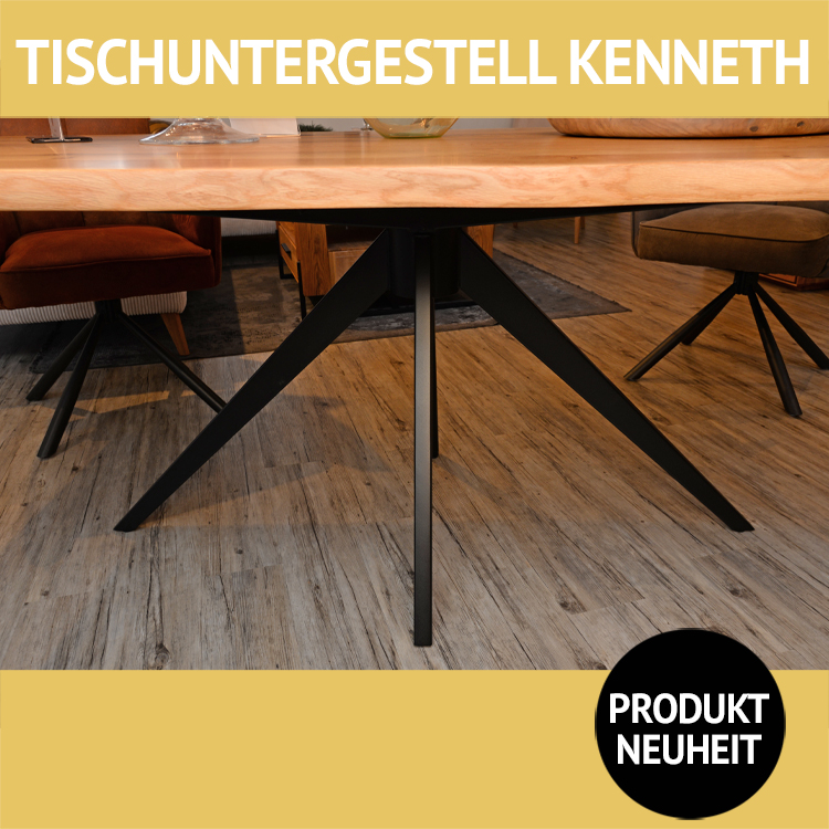 Esstischuntergestell KENNETH, Metall, schwarz pulverbeschichtet