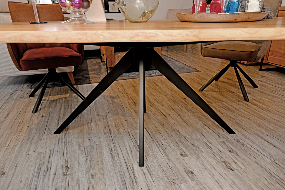 Esstischuntergestell KENNETH, Metall, schwarz pulverbeschichtet