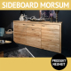 Wohnzimmerschränke MORSUM, Sideboard, Wildeiche massiv mit schwarzen Griffen