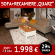 Sofa und Recamiere QUARZ, gepolstert mit Federkern, viele Elemente verfügbar,