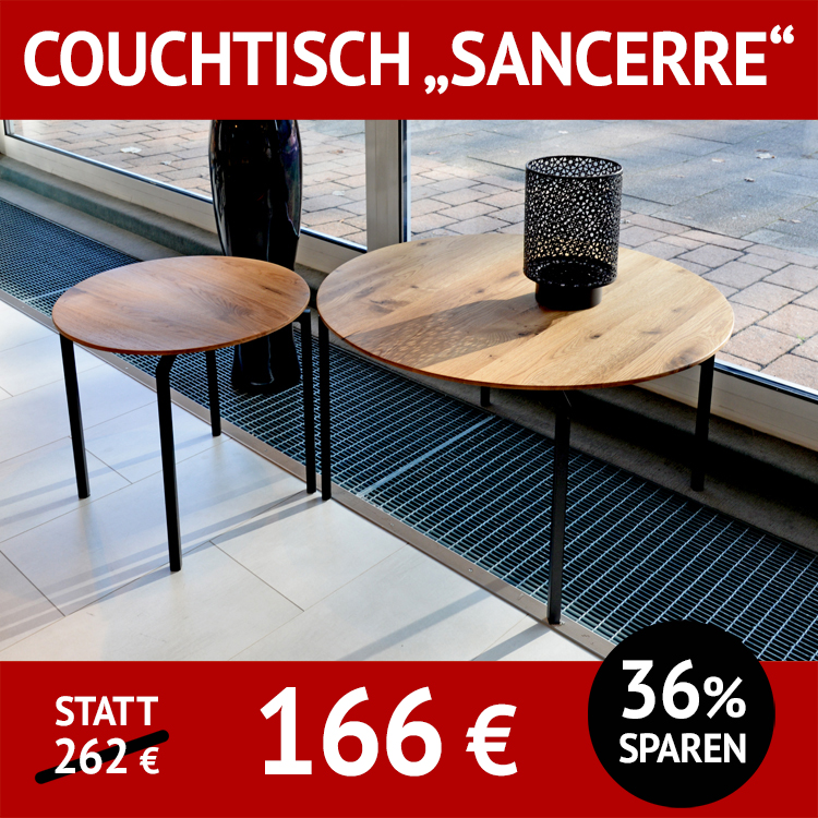 Couchtisch SANCERRE gibt es in 2 Größen, Wildeiche massiv, natur geölt