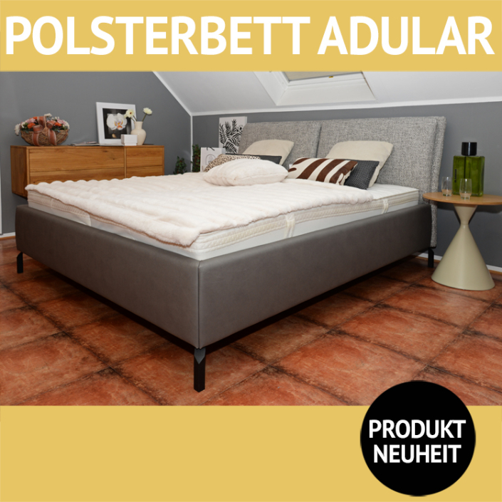 Bett ADULAR, Polsterbett, Kopfteilhöhe 108 cm