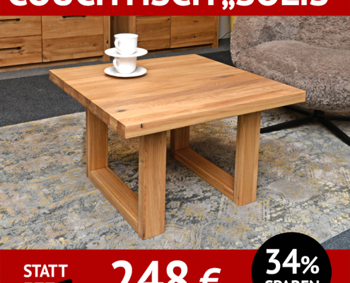 Couchtisch SOLIS, Wildeiche massiv